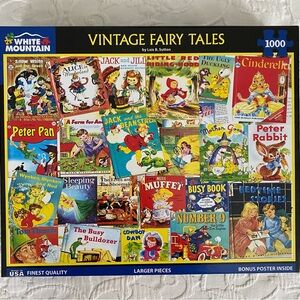 Vintage Fairy Tales Jigsaw Puzzle White Mountain Complete